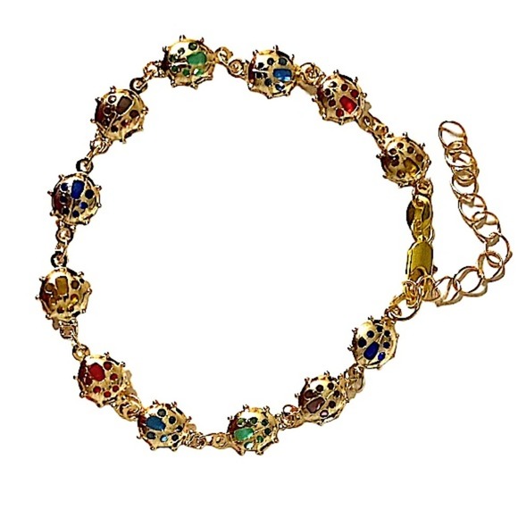 Lady Bug Gold Plated Minimalist Bracelet - Picture 4 of 6